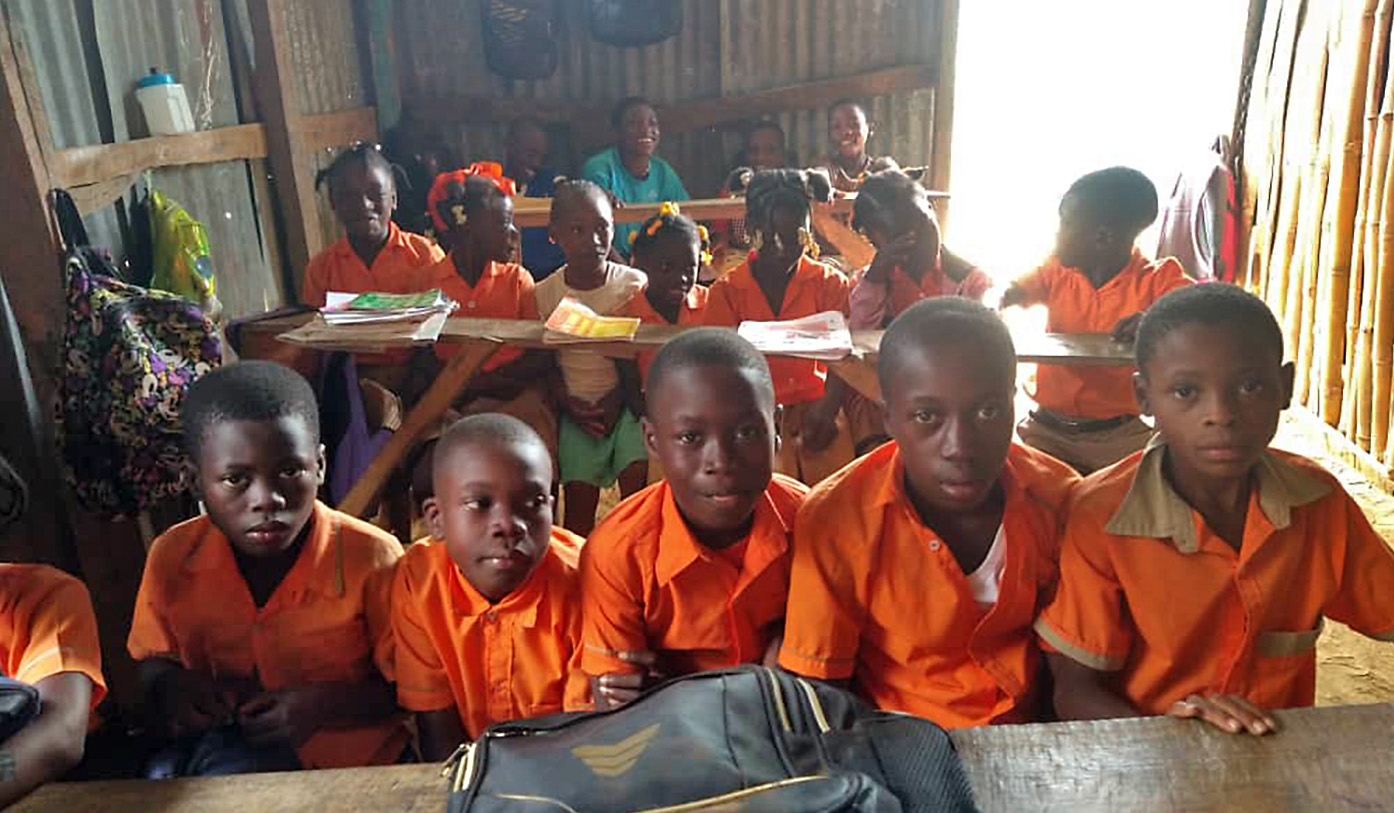 Students attend school in Sonice in Nouvelle Touraine, Haiti